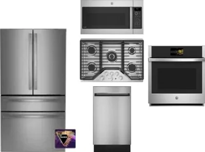 5 Piece Package Includes Refrigerator, Cooktop, Wall Oven, Microwave And Dishwasher